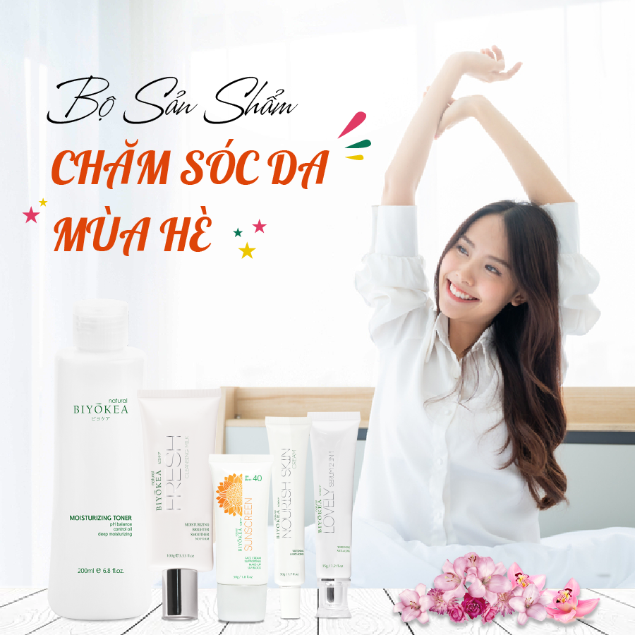 Chăm sóc da mùa hè với bộ mỹ phẩm thiên nhiên